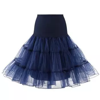 Fashion Elegance Temperament Waist-Controlled French Style Retro Hepburn Style Plus Size Women s Clothing Age-Reducing over-the-Knee Summer Dress Petticoat navy blue M