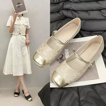 Fashion Elegant 2024 Bowknot Comfort Slip-On Ladies Shoes Ballerina Women s Flat Round Toe Leather Soft-soled Single Shoes Women Plus 36