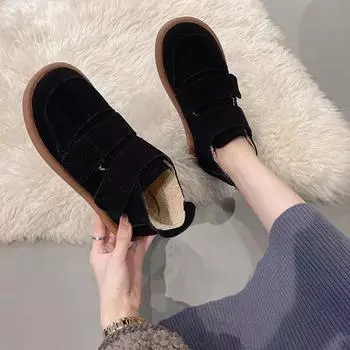 Fashion Elegant with Low Heels Ankle Round Toe Booties Women s Snow Boots Shoes for Woman Black Boot Female Winter Footwear 2024 New In 35