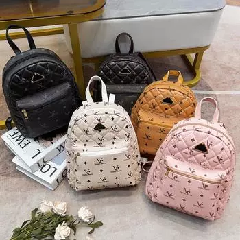 Fashion Embroidered Backpack Large Backpack Korean Edition Printed Large Capacity Student Schoolbag