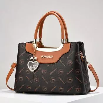 Fashion English Letter Handbag Women PU Leather Tassel Top-handle Bag Luxury Shoulder Bag Large Capacity Design Lady Tote bags 28x11x19cm