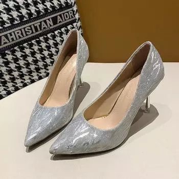 Fashion Euramerican Style High-heeled Shoes Women Slim Party Shoes with Stilettos Casual Fashion Woman Brown Rhinestone High Heels 35