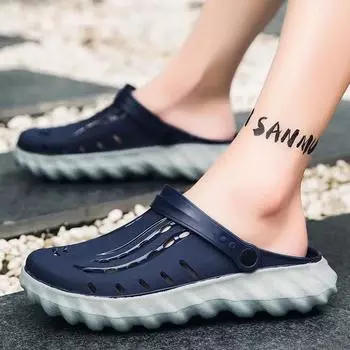 Fashion Eva Male Slipper Slip-resistant Hole Men s Shoe Casual Trend 2024 Cheap Shoes Liquidation Fun Fashion Low Price Clappers Slides 40