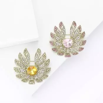 Fashion Exquisite Alloy Rhinestone Flower Brooch Temperament Elegant Women S Suit Shawl Corsage Jewelry Pin