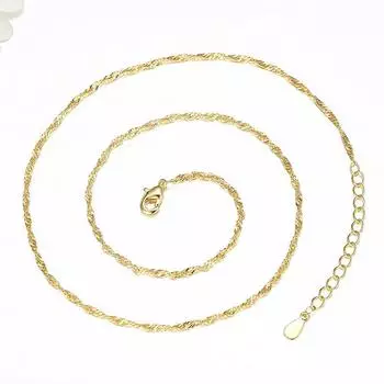 Модная цепочка-удлинитель для женщин, имитация бижутерии, женское ювелирное ожерелье, медные украшения, ожерелье с водной рябью