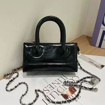 Fashion Fancy Satchel Small Square Bag Box Bag Women 2025 New Arrival Exquisite Chain Bag Easiest for Match Shoulder Messenger Bag Black