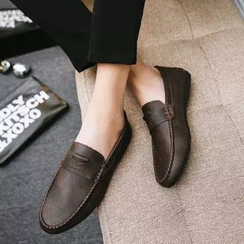 Fashion Fashion 2024 New In Men s Leather Shoes Slip-on Male Casual Shoe Shipping Free Comfortable Promotion Cheap Clearance Legitimate 39