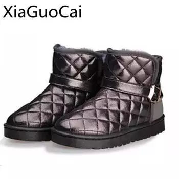Fashion Fashion Breathable High Top Women Ankle Boots Waterproof Male Winter Snow Boots Buckle Strap Snow Boots 5 чёрный