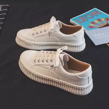 fashion Fashion Canvas Shoes Woman 2024 Spring Summer New Sport Women Casual Shoes Black Canvas Women Platform Casual Shoes Sneakersd766 35 белый