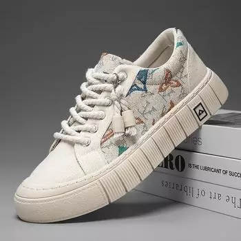 Fashion Fashion Canvas Sneakers Men Breathable Flat Shoes Summer Casual Shoes For Men New Man s Sneakers 2024 39 синий