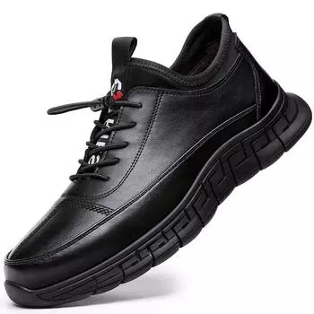 Fashion Fashion Casual Increase Cow Laether Sneakers for Women Black Spring Autumn New Designer Platform Sports Shoes Sneaker Man 38