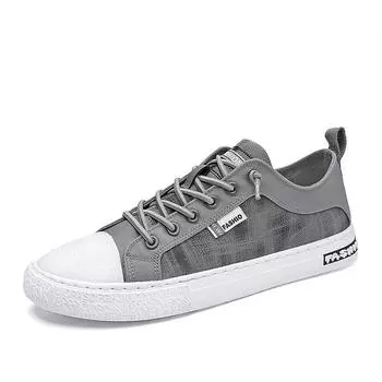 Fashion Fashion Casual Sneakers Lace-up Male Shoes Breathable Canvas Shoes Outdoor Jogging Sports Shoes Street Board Shoes Walking Shoes 39 бежевый