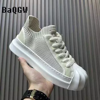 Fashion Fashion Designer Men Shoes Summer Male Sneakers Leather Outdoor Knitted Breathable Luxury Sport Trainers Casual Loafers Flat 39