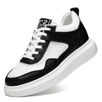 Модные мужские повседневные туфли из натуральной кожи, удобные дышащие кроссовки на шнуровке, прогулочная обувь для мужчин Tenis Masculino Hombre 2024 38 чёрный