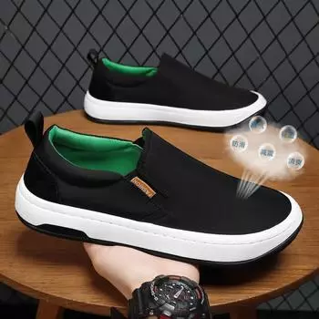 Fashion Fashion Men Casual Sneaker Shoes Summer New Breathable Ice Silk Loafers Men Trend All-match One Pedal Lazy Men Sneakers 39 зелёный