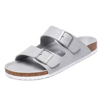 Fashion Fashion Men Leather Slippers Summer Casual Men s Shoes Fashion Beach Slip on Slipper Men Drag Casual Slippers Male Walking Shoes 38 чёрный
