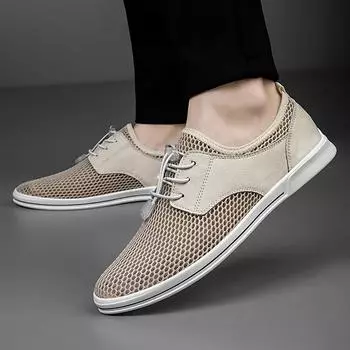 Fashion Fashion Men Mesh Casual Shoes Cool and Refreshing Lightweight Breathable Shoes Summer Outdoor Sports Versatile Fitness Sneakers 38 белый