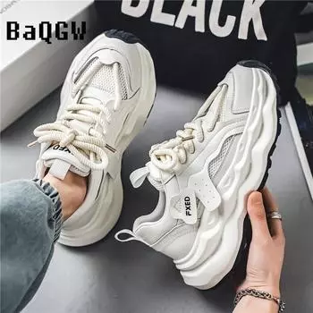 Fashion Fashion Men Shoes Thick Bottom Casual Mesh Breathable Designer Chunky Sneaker for Men Lace Up Sports Running Shoes Men Sneakers 39