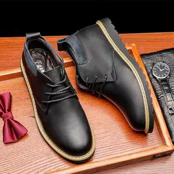 Fashion Fashion New Retro Mens Boots Classic Outdoor Leather Work Boots Luxury Brand Men Casual shoes British Tooling Footwear 38