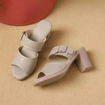 Fashion Fashion Sandals Women 2024 Summer New Casual High Heel Slippers with Thick Heels Slippers Women s Outwear Designer Sandals 36 хаки