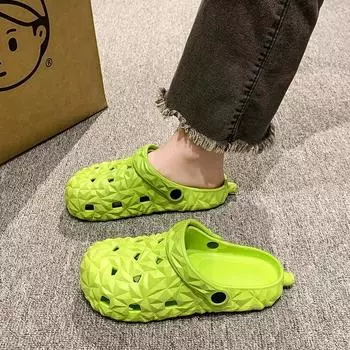 Fashion Fashion Summer Women s Slippers Hot Selling Solid Color Baotou Beach Shoes Daily Casual Two-Wear Women s Flat Shoes Zapatos 36-37 бежевый