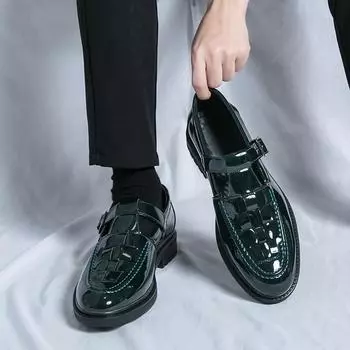 Fashion Fashion Thick Bottom Loafers Black Casual Shoes for Men Oxford Shoes Luxury Brand Formal Business Slip-on Driving Wedding Shoes 38 чёрный