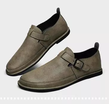 Fashion Fashion Trend Man Slip on Shoes Classic Men Summer Loafers Simple Elegantes Driving Shoes Moccasins Genuine Leather Casual Flats 38 коричневый
