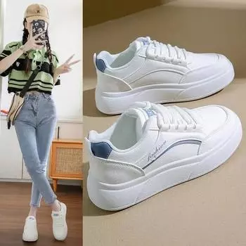 Fashion Fashion Women s Shoes 2024 New Thick Sole White Breathable Platform Tennis Woman Runing Shoes Female Casual Sneakers Zapatillas 35 белый