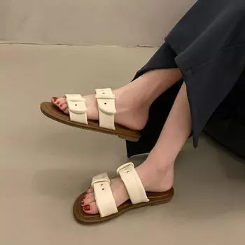 Fashion Fashion Women s Slippers High Quality Womens Shoes Vintage Vacation Roman Sandals Summer Flat Shoes Versatile Pantufa Femininas 35