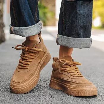Fashion Fashionable and casual round toe style sneakers High quality versatile style eenage outdoor sports trendy men s walking shoes 38 коричневый