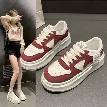 Fashion Fashionable and Versatile Sports Shoes for Women Casual and Comfortable Sports Shoes New Autumn Vulcanized White Shoes for Women 35 бежевый