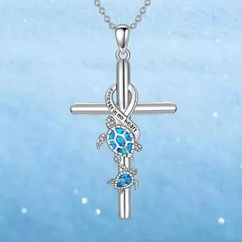 fashion Fashionable necklace turtle birthday and Christmas gifts for family and friends cross popular exquisite Unique серебряный
