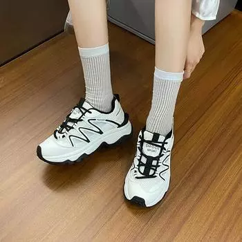 Модные женские кроссовки для походов, дышащие, для бега, на толстой подошве, спортивная обувь, нескользящая, для прогулок на открытом воздухе, повседневная, для тенниса, женская обувь 35