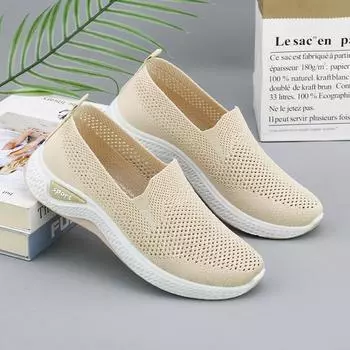 Fashion Female 2024 New Women s Shoes Casual Breathable Mom s Shoes Socks Mesh Shoes Soft Sole Sports Female 36
