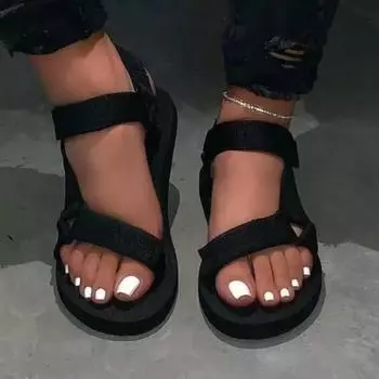 fashion Female Shoes on Sale 2024 Fashion Summer Outdoor Women s Sandals Solid Open Toe Low-heeled Roman Casual Beach Sandals Women 37 белый