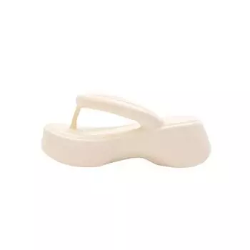 Fashion Female Shoes Slippers Heels Low Rubber Flip Flops Summer Clogs Woman Slides Fashion 2024 High Hawaiian Beach Luxury Fabric Rome 35 покинуть белый