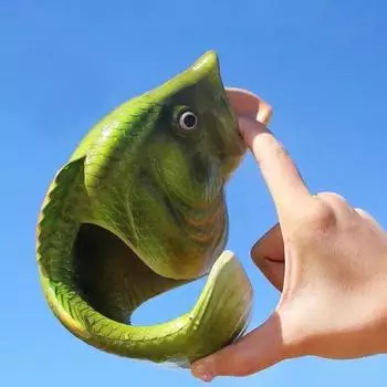 Fashion Fish Flip Flops for Children Slippers Family Summer Beach Shoes Slides Baby Bathroom Shoes Flats Funny Crazzy kids Fish Sandals CN 24-25 foot 16.5cm зелёный