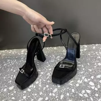 Fashion Fish Mouth Braid Women Sandals Woman Summer 2024 Female High Heels Dance Shoes Platform Sandal Designer Shoe Women High Quality 34