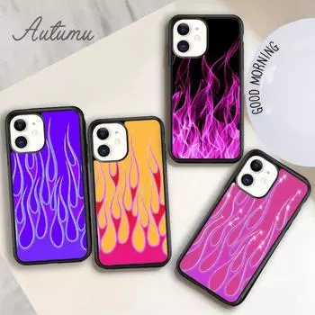 Fashion Flame Pattern Phone Case for iPhone 11 12 13 14 Pro Max mini X XR XS SE 2020 6 7 8 Plus Samsung Galaxy S21 S22 shell iPhone 6plus