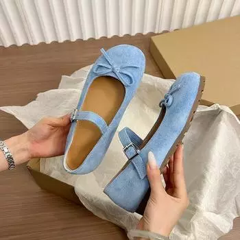 Fashion flat-bottomed single shoes women s new spring and summer versatile with skirts Casual Mary Jane shoes 35