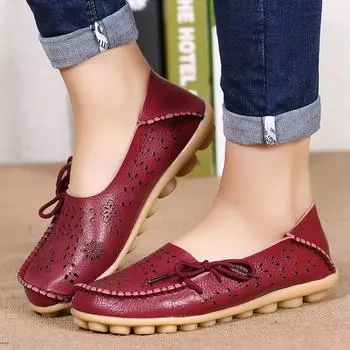 fashion Flat Shoes Women Breathable Leather Loafers Women Casual Shoes Slip On Moccasins Zapatos Para Mujeres Comfortable Flats Female 37 синий
