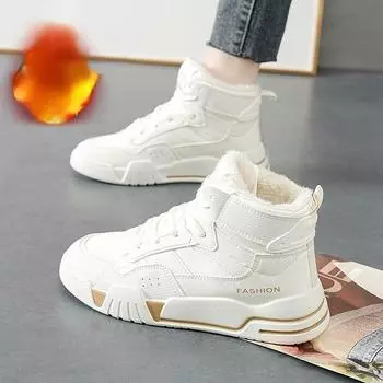 Fashion Flat Winter 2024 Women s Running Shoes Booties Boot Footwear Sneakers White Low Snow Boots Woman Autumn Shoe New In Collection 35