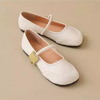 Модные туфли на плоской подошве для женщин, весенние и осенние французские туфли Мэри Джейн, женские туфли на плоской подошве с неглубоким горлом в стиле ретро с мягкой подошвой 35 коричневый