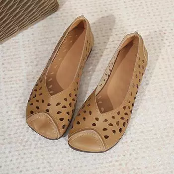 Модные туфли на плоской подошве для женщин Desigenr Shallow Autumn Casual Sandals 2024 Fashion Cozy Dress New Walking Soft Female Loafers Shoes 35 чёрный