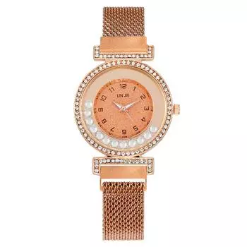 Fashion Flow Diamond Digital Roller Diamond Ladies Watch Женские часы Attractor Lazy Milan Strap красный