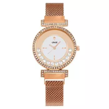 Fashion Flow Diamond Rolling Diamond Ladies Watch Женские часы Attractor Lazy Milan Watch красный