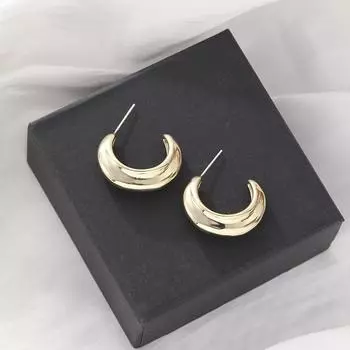 Fashion Flow, Simple Temperament, Cold Wind, Niche Earrings, Серьги-гвоздики, Металлические круглые серьги, Высококачественные серьги-гвоздики, Женщины