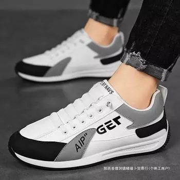 Fashion foreign trade men s shoes 2025 spring new sports shoes men s lace-up running shoes Forrest Gump shoes white 39 белый