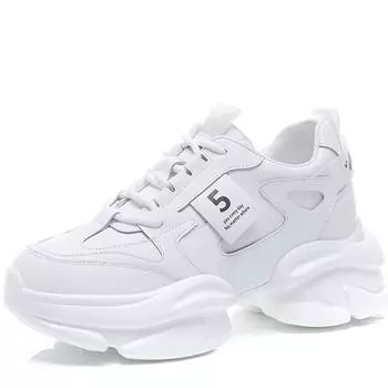 Мода Бесплатная доставка 7 см Натуральная кожа Новые высококачественные удобные повседневные женские вулканизированные женские кроссовки на платформе осень-весна для ходьбы 34 чёрный