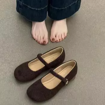 Fashion French retro temperament Mao Mao shoes women s spring 2025 new outer wear high-end casual shallow mouth single shoes 35 чёрный